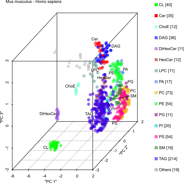 3D Lipidome Chemical Space map